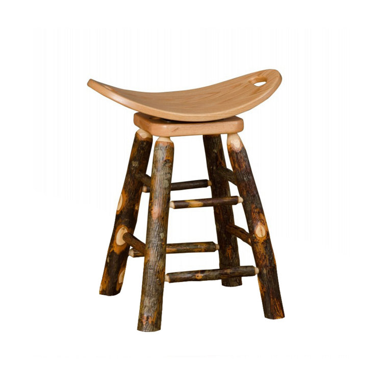 Millwood Pines Orrie Swivel Solid Wood Stool Wayfair